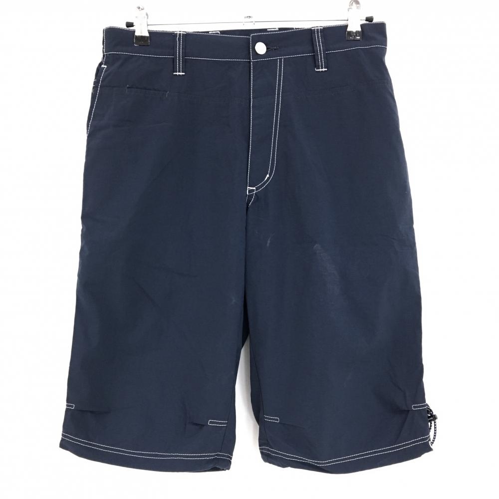 【美品】23区スポーツ ハーフパンツ ネイビー ステッチ 裾ドローコード メンズ 4(LL) ゴルフウェア 23区