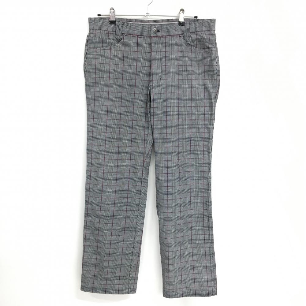 【美品】アシュワース パンツ 白×黒 チェック ストレッチ  メンズ 88 ゴルフウェア ASHWORTH