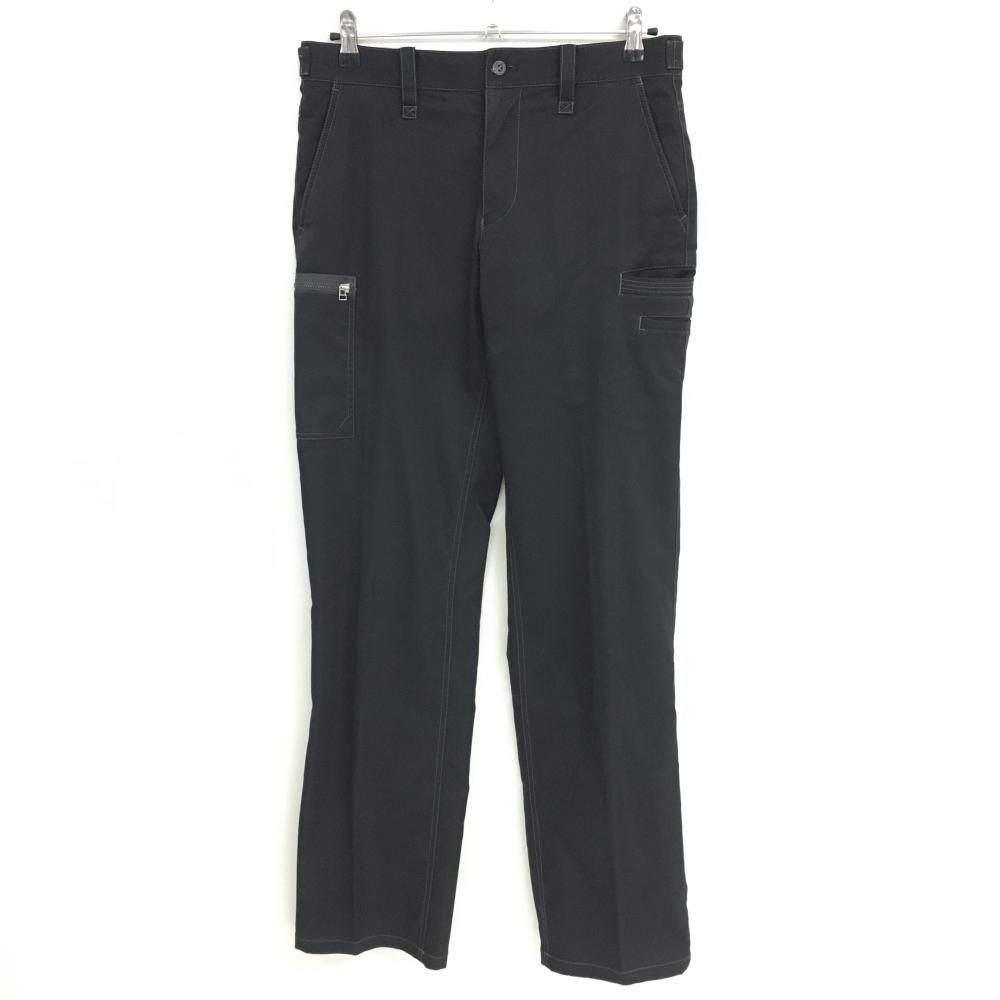 アダバット カーゴパンツ 黒 グレーステッチ バックロゴ メンズ 46(M) ゴルフウェア adabat