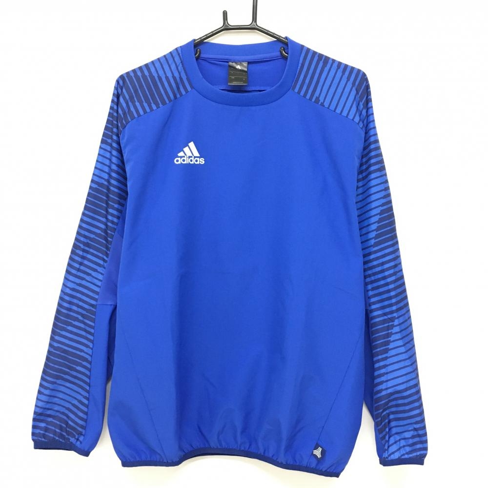 【超美品】アディダス スニード ブルー×ネイビー ロゴ白 袖一部柄 ブルゾン メンズ M ゴルフウェア adidas