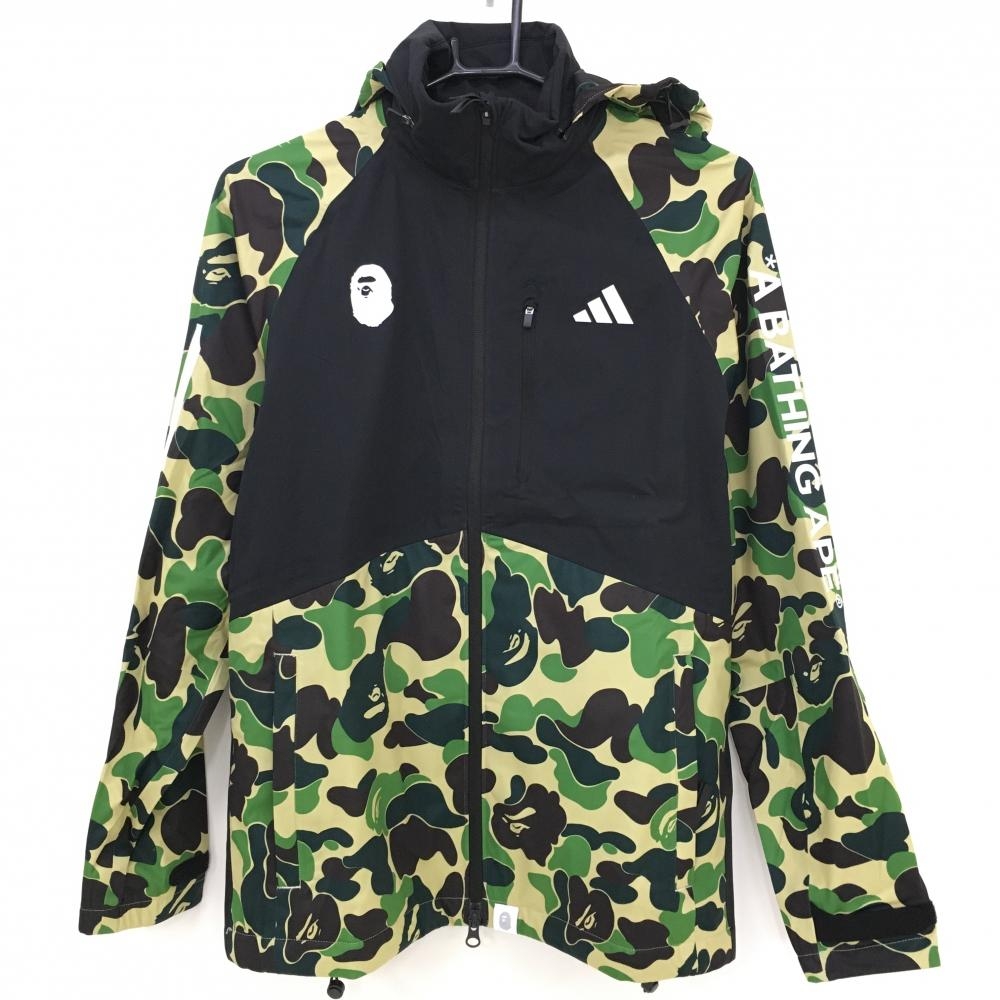 新品】アディダス×A BATHING APE 2WAYジャケットブルゾン 黒×グリーン