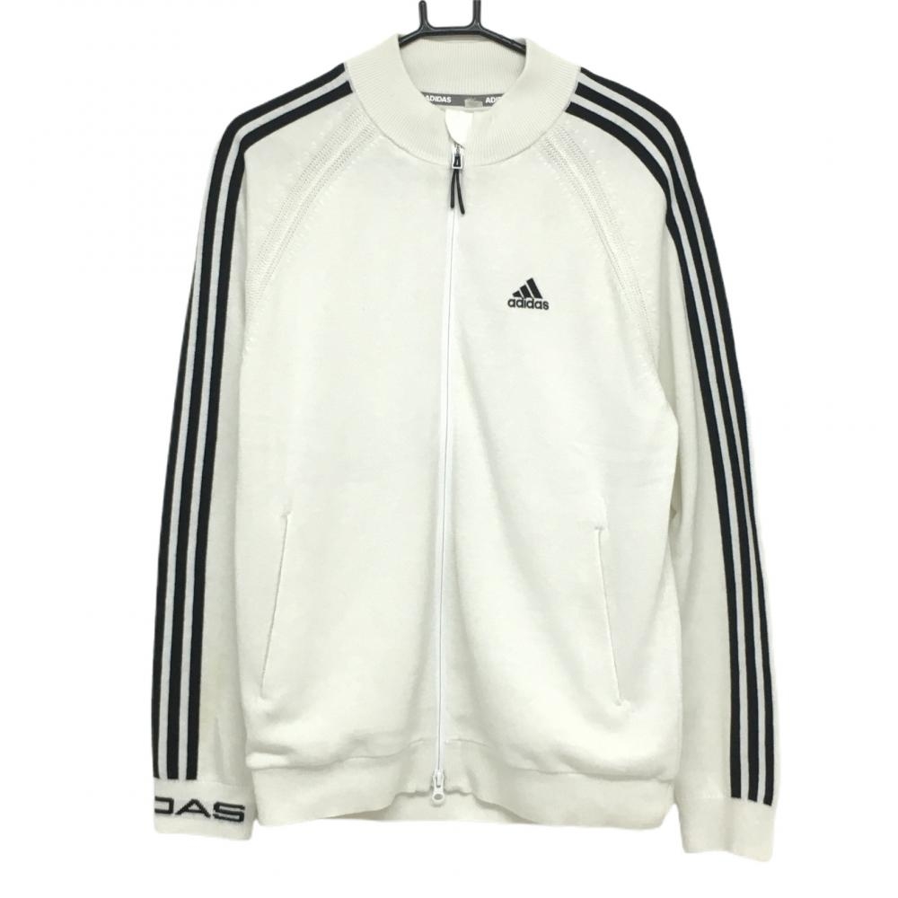 アディダス ニットジャケット 白×黒  メンズ 表記なし ゴルフウェア adidas