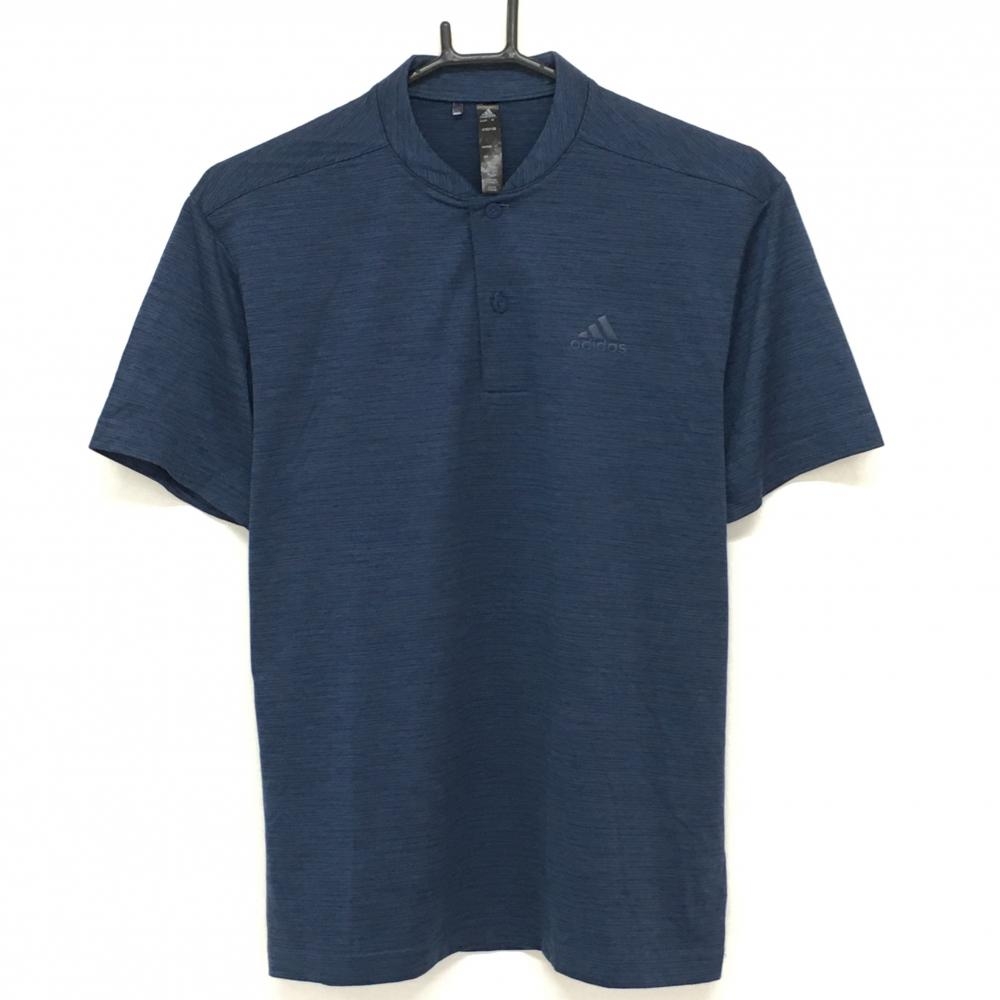 【超美品】アディダス 半袖ポロシャツ 杢ネイビー 織生地  メンズ M ゴルフウェア 2022年モデル adidas