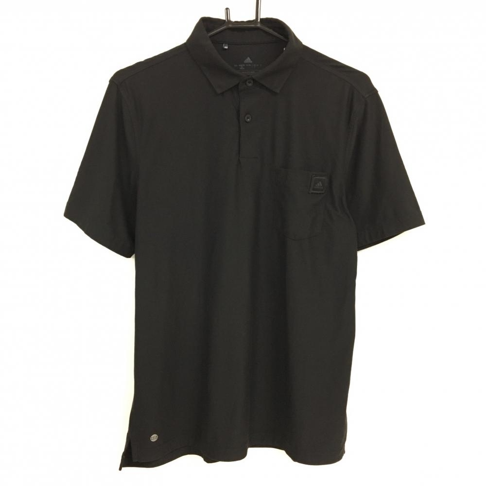 アディダス 半袖ポロシャツ 黒 胸ポケット  メンズ L ゴルフウェア adidas