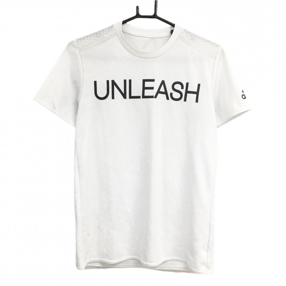 アディダス Tシャツ 白×黒 袖ロゴ  メンズ S ゴルフウェア adidas