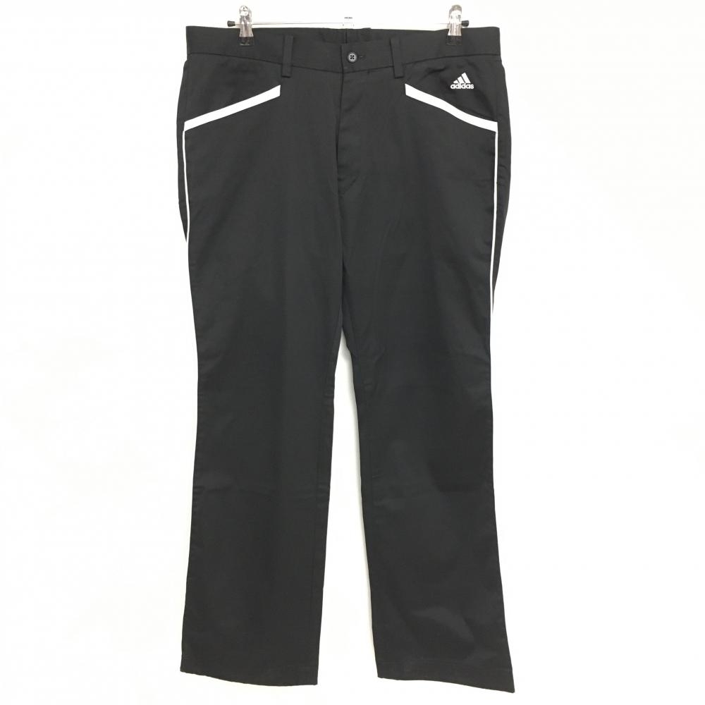【美品】アディダス パンツ 黒×白 サイドパイピングライン メンズ 91 ゴルフウェア adidas 画像