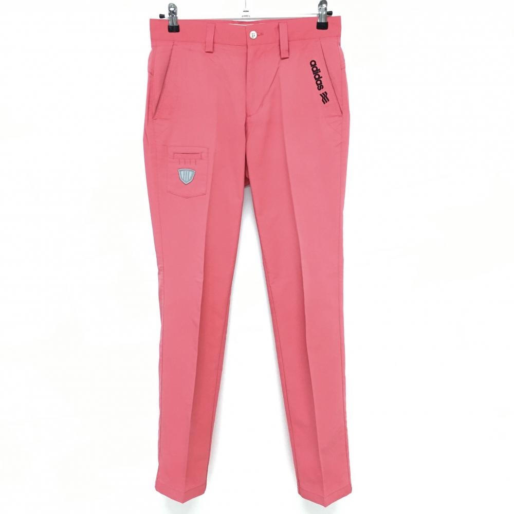 アディダス パンツ ピンク×黒 ロゴ刺しゅう ティー装着可  メンズ 76 ゴルフウェア adidas
