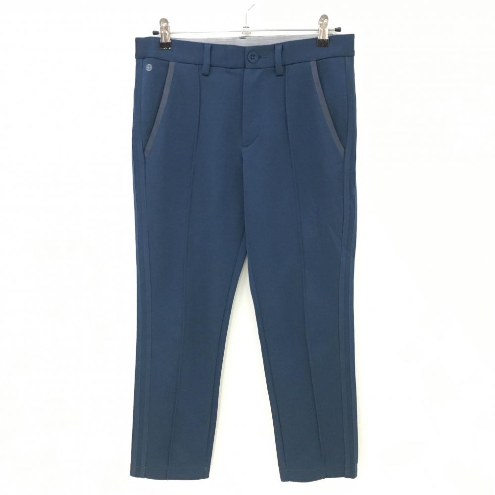 【超美品】アディダス パンツ ネイビー サイド3ライン センターライン ストレッチ メンズ 79 ゴルフウェア adidas