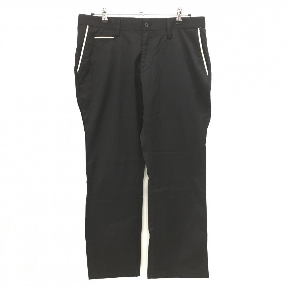 【美品】アディダス パンツ 黒×ベージュ 無地 ロゴ刺しゅう メンズ 88 ゴルフウェア adidas