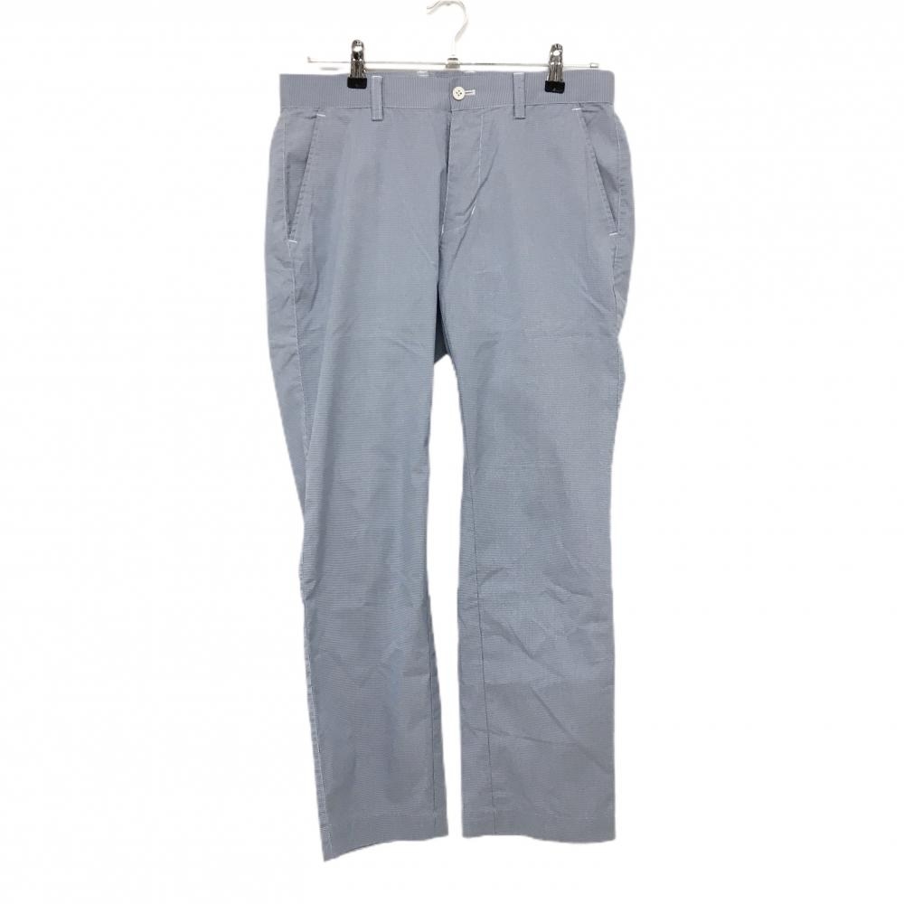 アディダス パンツ ブルー×白 チェック柄 バックロゴ メンズ 79 ゴルフウェア adidas