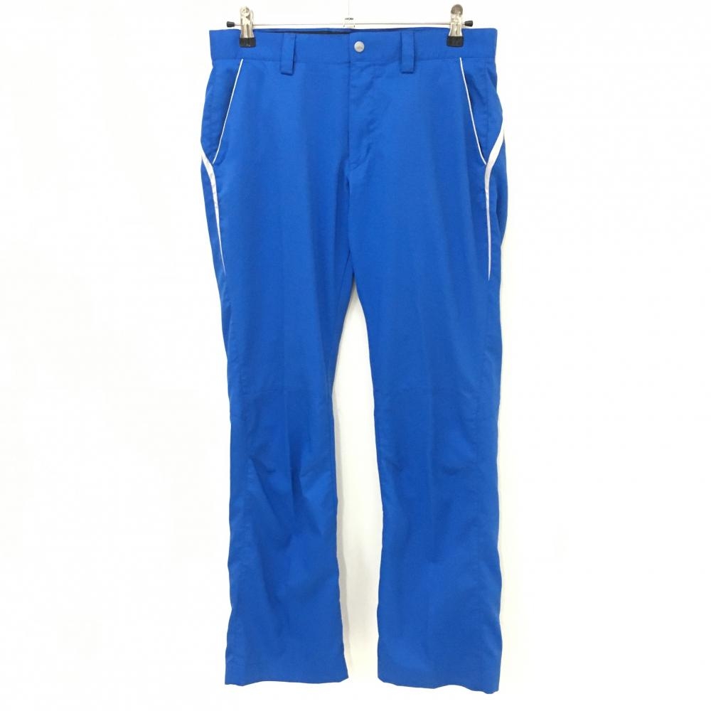 【美品】アディダス パンツ ブルー 膝裏パンチング 背面3ライン CLIMACOOL  メンズ 82 ゴルフウェア adidas