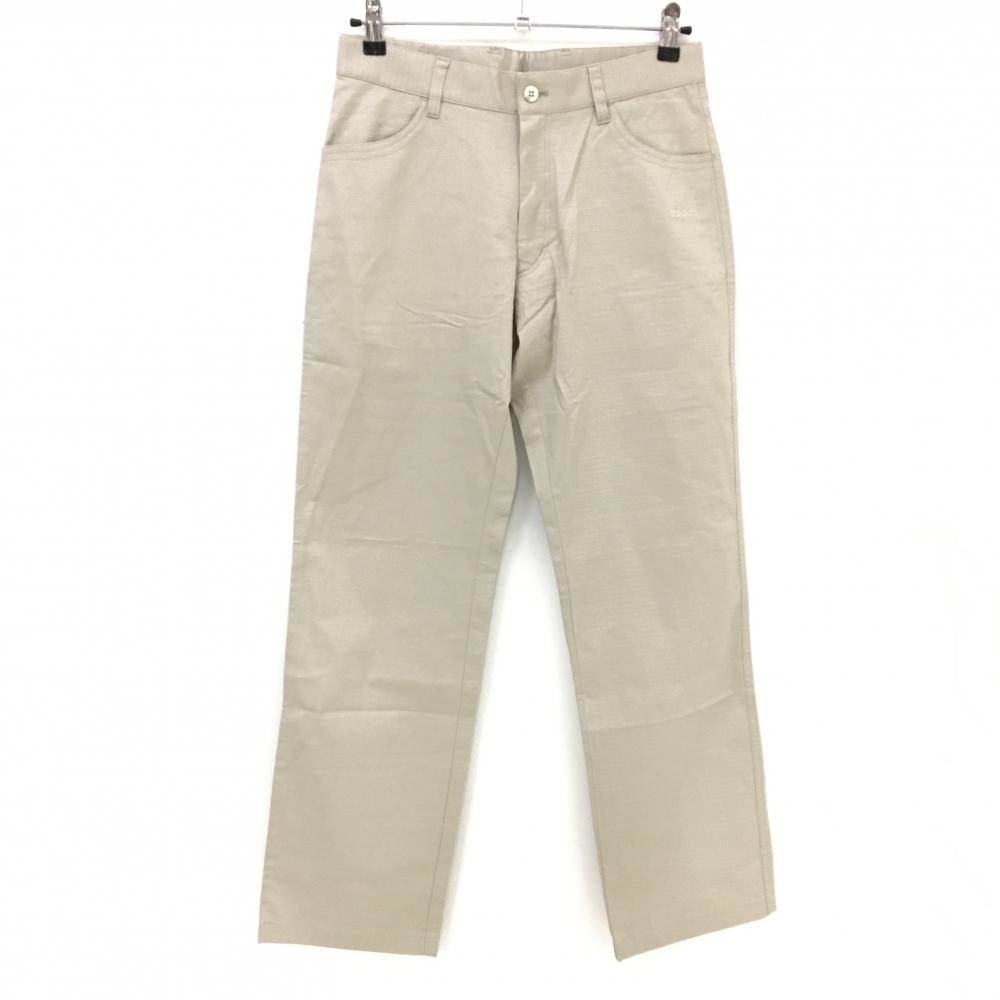 【超美品】アディダス パンツ ベージュ 格子織生地 ロゴ刺しゅう  メンズ 76 ゴルフウェア adidas