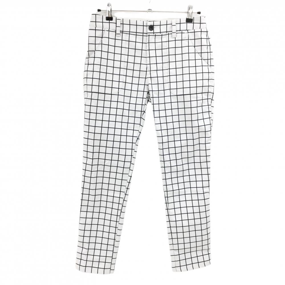 【美品】アディダス パンツ 白×黒 格子柄 チェック  メンズ L/G ゴルフウェア adidas