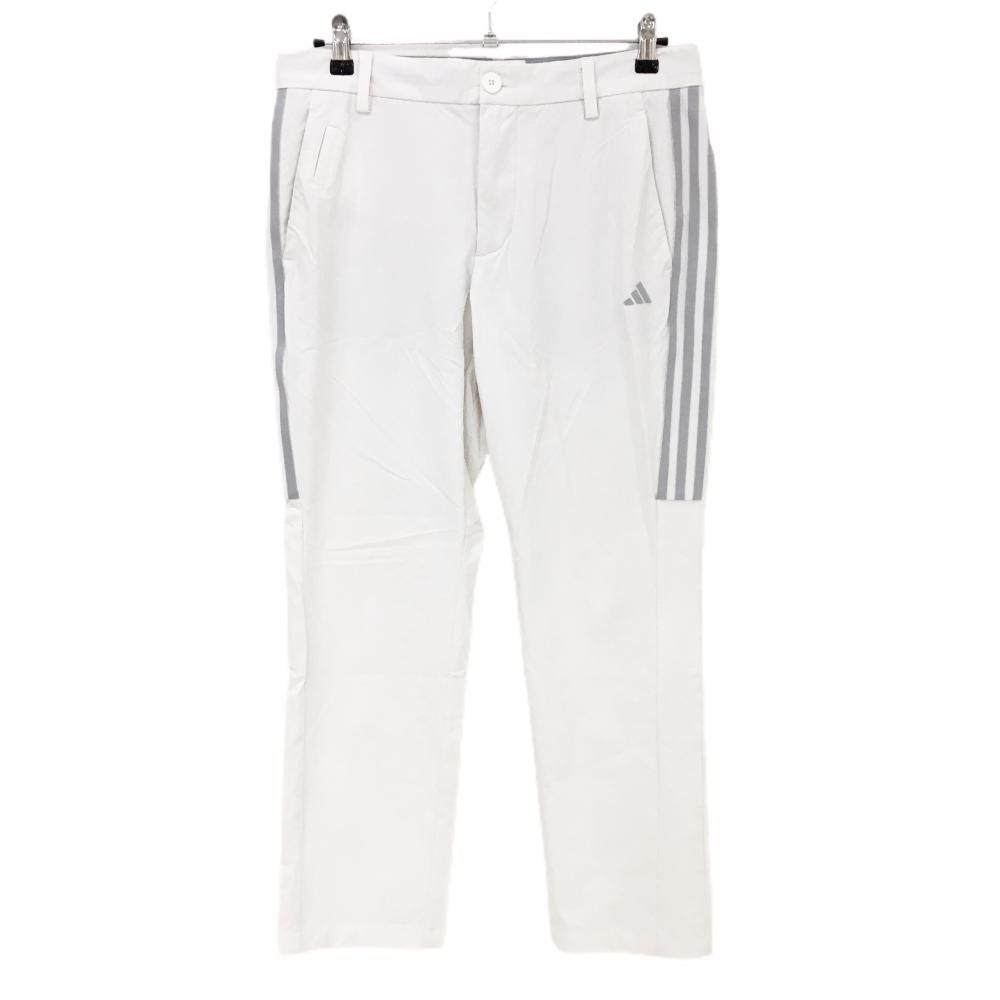 アディダス パンツ 白×グレー 3ライン ストレッチ  メンズ 85 ゴルフウェア adidas