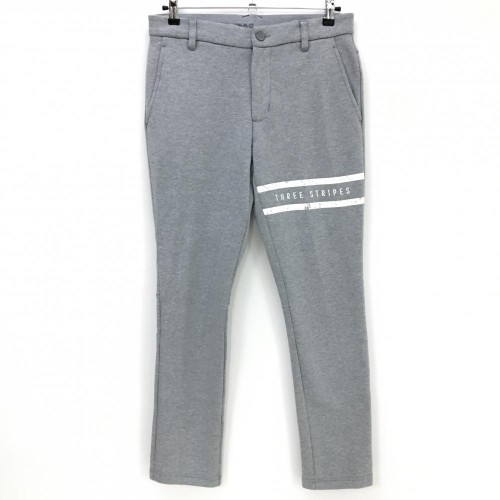 【美品】アディダス パンツ グレー×白 太ももライン メンズ M ゴルフウェア adidas