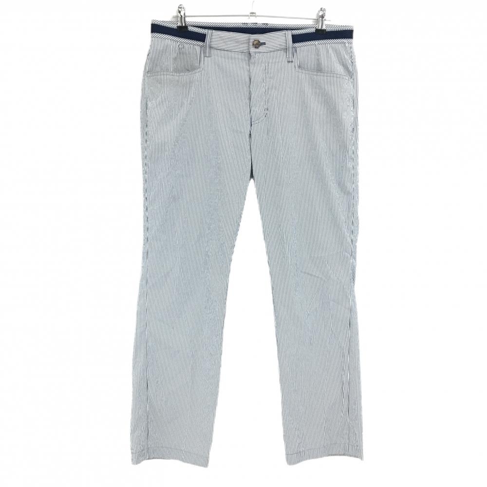 アディダス パンツ 白×ネイビー ストライプ柄 バックロゴ  メンズ 88 ゴルフウェア adidas