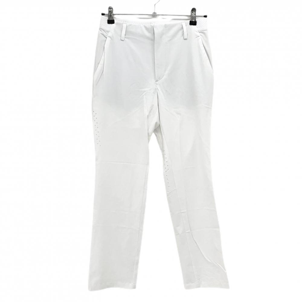 アディダス ナイロンパンツ 白 ストレッチ 一部パンチング ウエスト一部ゴム メンズ 76 ゴルフウェア adidas