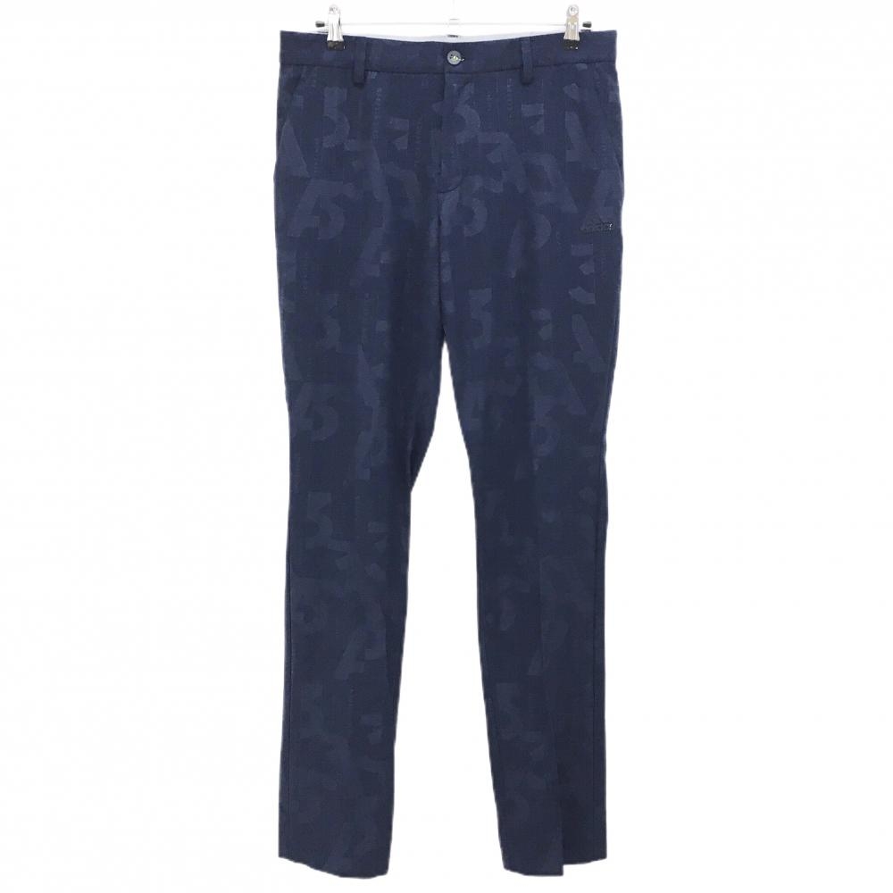 【美品】アディダス パンツ ネイビー 総柄地模様 ストレッチ メンズ O ゴルフウェア adidas