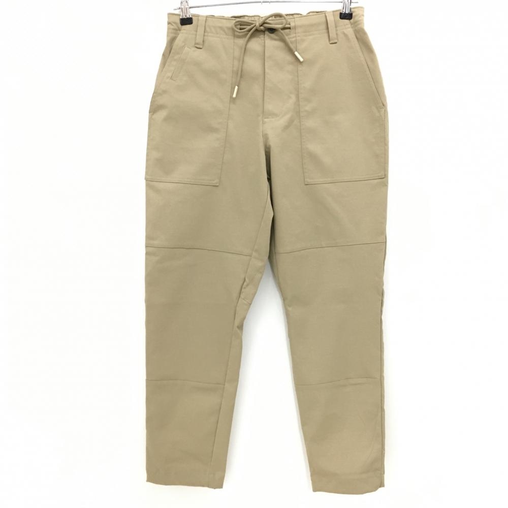 【超美品】アディダス パンツ ベージュ ヒップロゴ ウエスト紐 メンズ M ゴルフウェア adidas