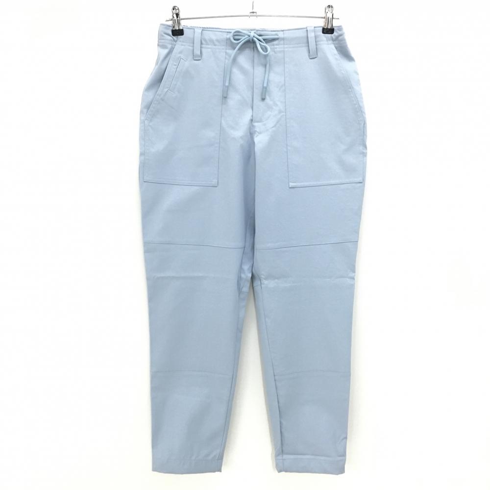 【新品】アディダス パンツ ライトブルー ヒップロゴ ウエスト紐 メンズ M ゴルフウェア adidas