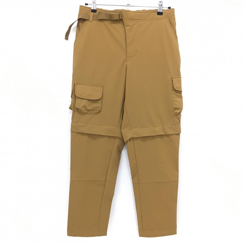 【超美品】アディダス 2WAYストレッチナイロンパンツ イエローブラウン系 ウエスト調節ベルト付 ADICROSS メンズ L ゴルフウェア adidas