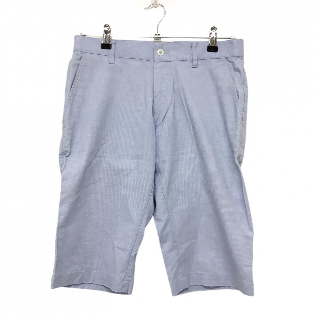 アディダス ハーフパンツ ブルー×白 格子柄 バックロゴ メンズ M/M ゴルフウェア adidas