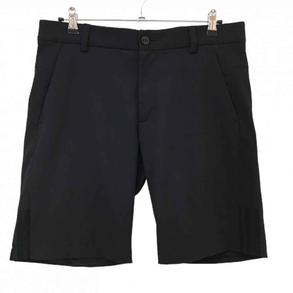【美品】アディダス ハーフパンツ 黒 ストレッチ ウエスト内側ゴム  メンズ 85 ゴルフウェア adidas