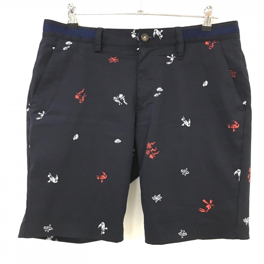 アディダス ハーフパンツ ネイビー×白 総柄  メンズ O/XG ゴルフウェア adidas