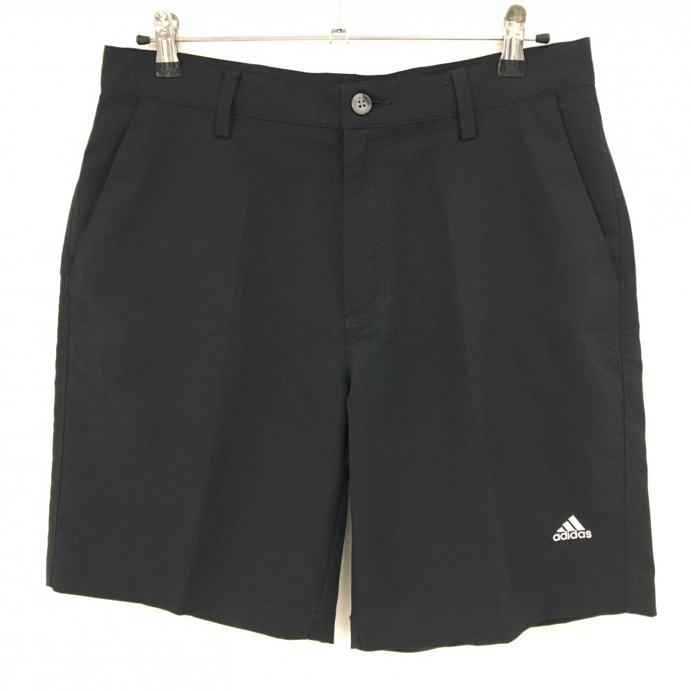 【超美品】アディダス ハーフパンツ 黒 ロゴ白 メンズ 85 ゴルフウェア adidas