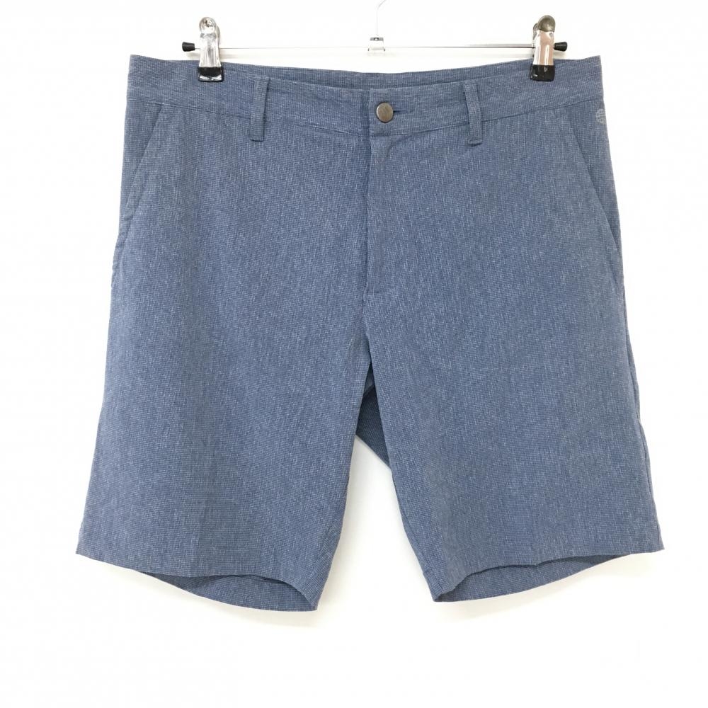 【超美品】アディダス ハーフパンツ 杢ネイビー ワッペン ストレッチ  メンズ 85 ゴルフウェア adidas