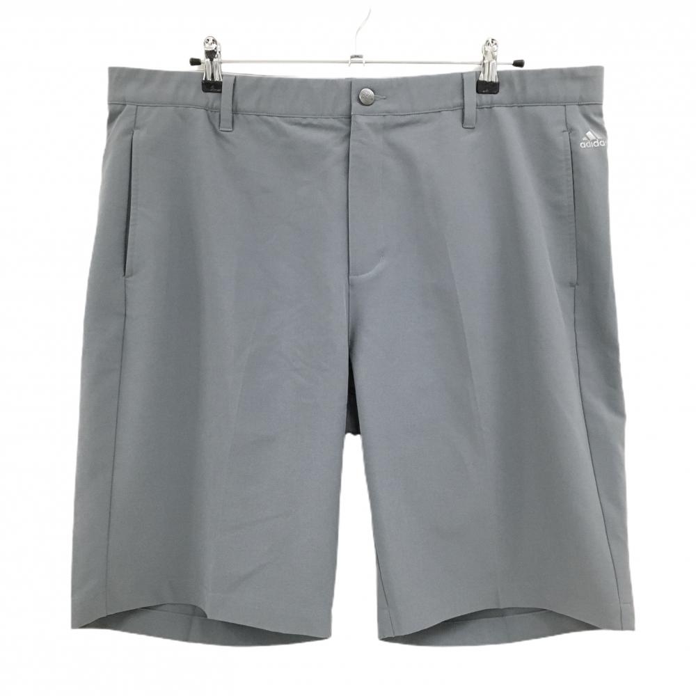 【超美品】アディダス ハーフパンツ グレー ストレッチ ウエスト内側ゴム メンズ 40 ゴルフウェア 大きいサイズ adidas