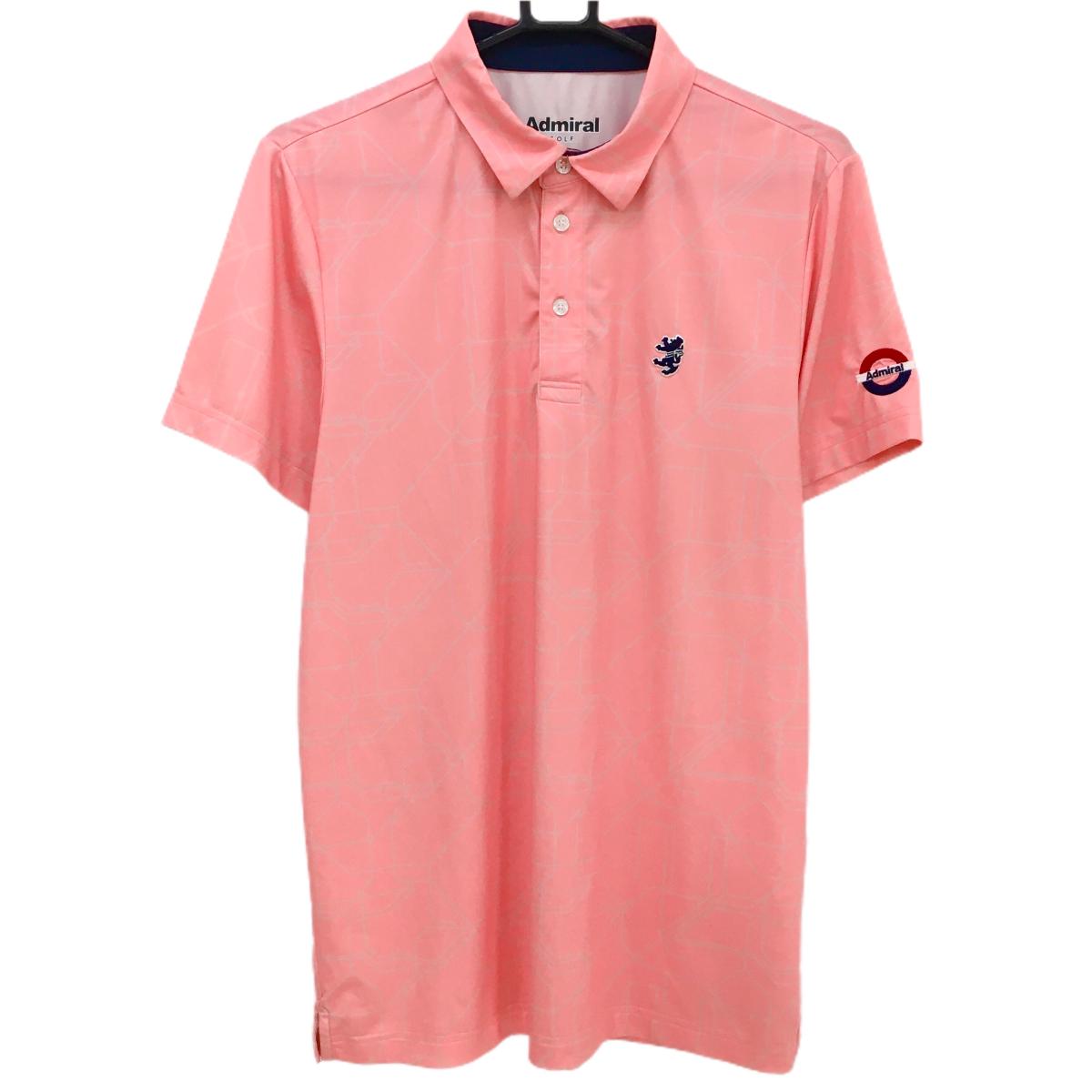アドミラル 半袖ポロシャツ ピンク 総柄 メンズ M ゴルフウェア Admiral