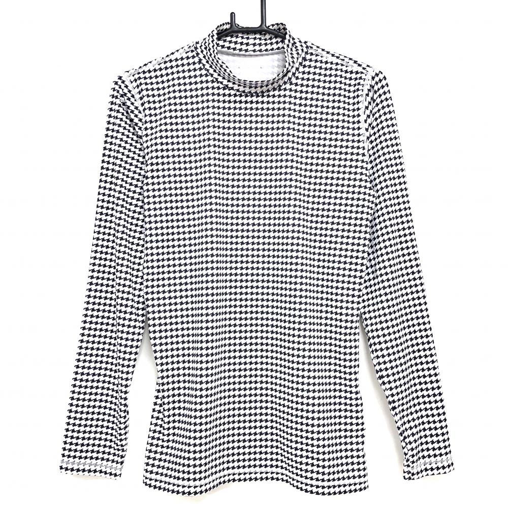 【美品】アドミラル 長袖ハイネックシャツ 白×黒 千鳥格子 インナー  メンズ  ゴルフウェア Admiral