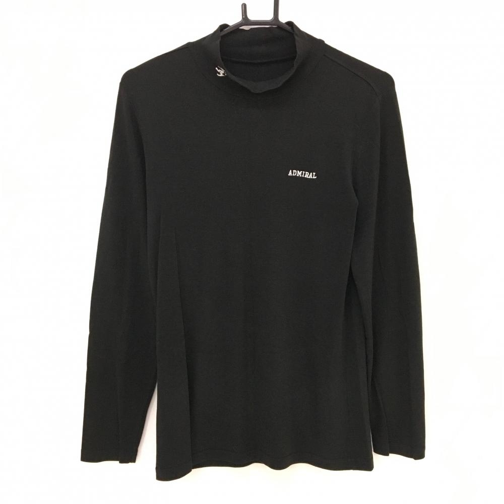 アドミラル 長袖ハイネックシャツ 黒 ロゴ白 表微起毛  メンズ M ゴルフウェア Admiral