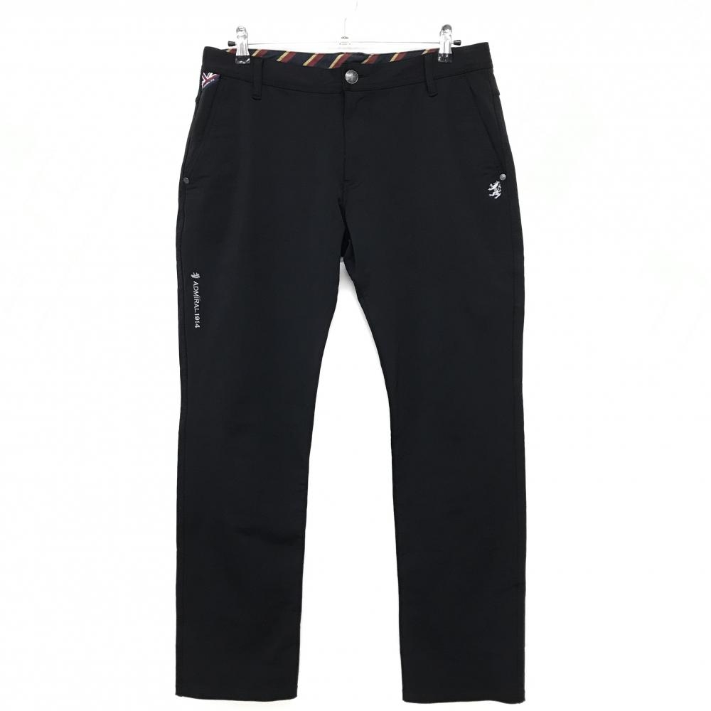 アドミラル パンツ 黒×グレー ロゴ刺しゅう ストレッチ メンズ XL ゴルフウェア Admiral