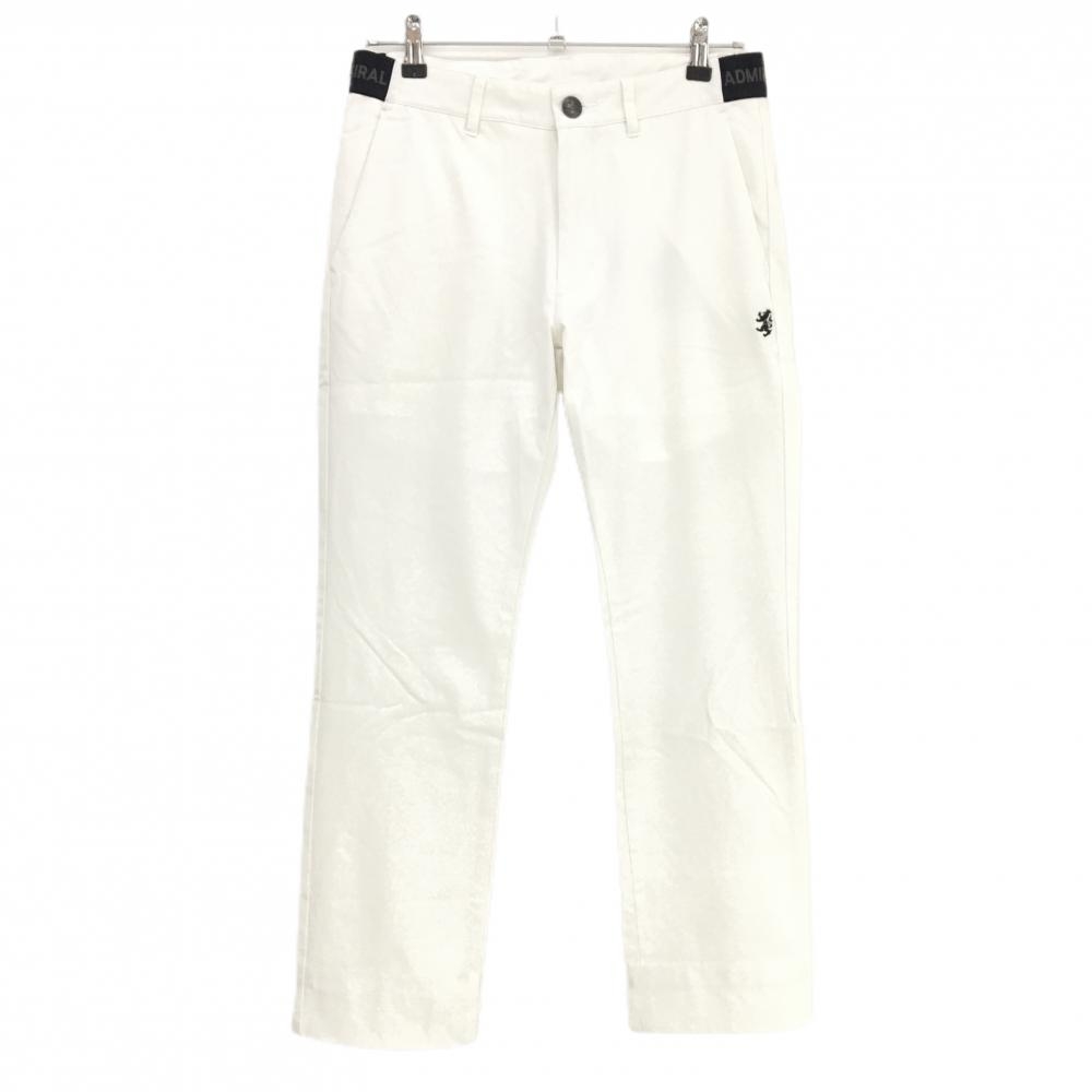 アドミラル パンツ 白 ウエストサイドゴム 一部裏地付 メンズ L ゴルフウェア Admiral