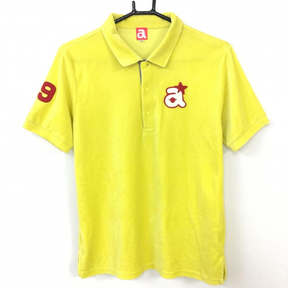 【美品】archivio アルチビオ 半袖ポロシャツ イエロー×レッド パイル地 コットン混  メンズ 44(S) ゴルフウェア