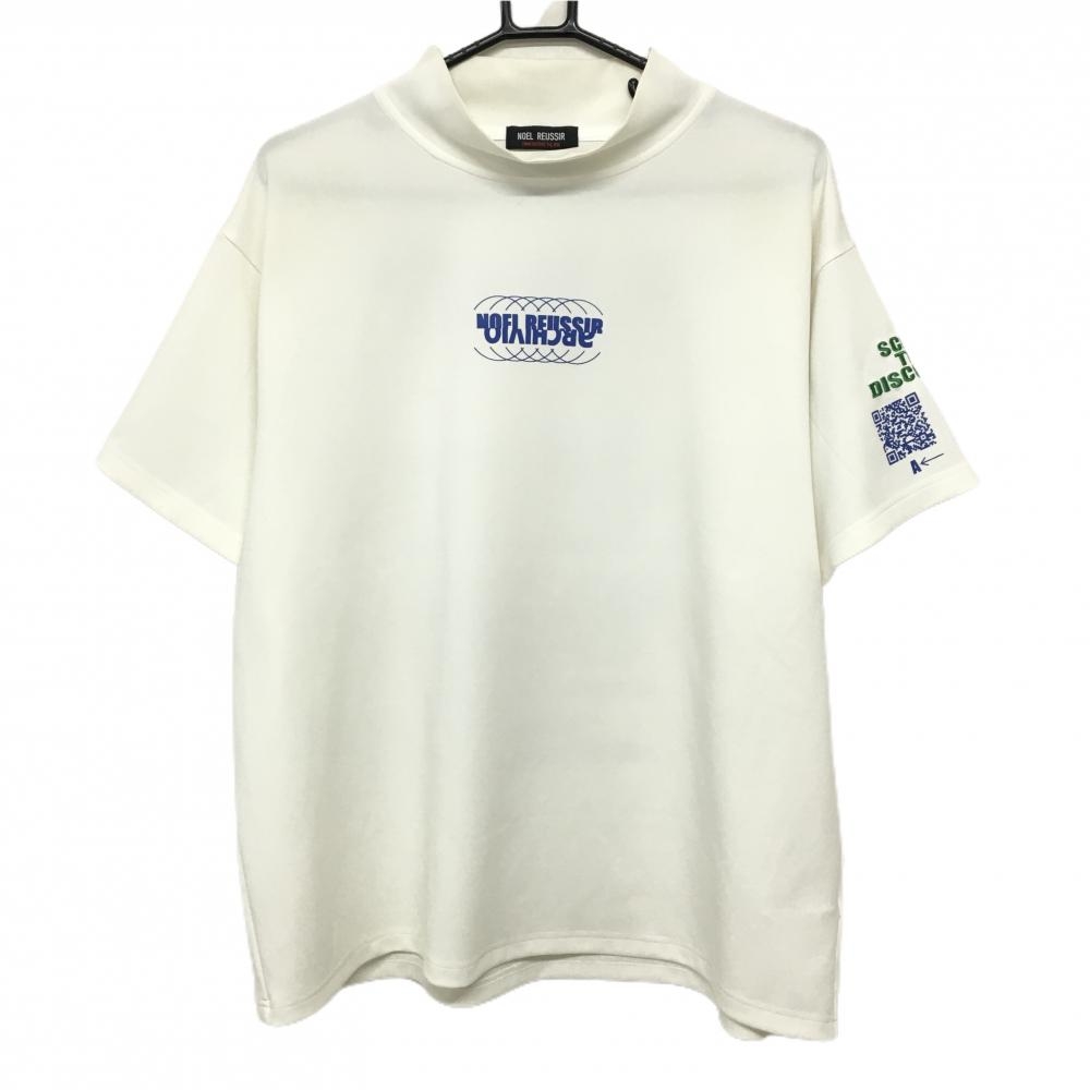 ノエルレウシール×アルチビオ 半袖ハイネックシャツ 白×ブルー 背面プリント メンズ 2 ゴルフウェア archivio