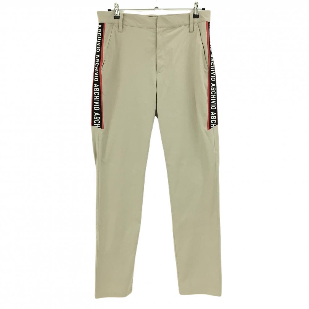 【超美品】アルチビオ パンツ ベージュ×黒 サイドロゴ メンズ 48(L) ゴルフウェア 2023年モデル archivio