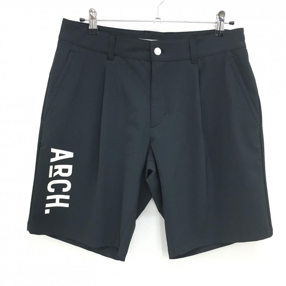 【美品】アルチビオ ハーフパンツ 黒 ロゴプリント  メンズ 48(L) ゴルフウェア archivio