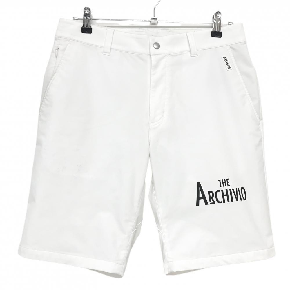 アルチビオ ハーフパンツ 白 裾ロゴプリント メンズ 48(L) ゴルフウェア 2024年モデル archivio