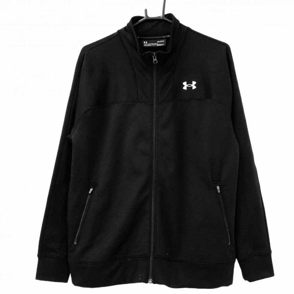 アンダーアーマー ジャケット 黒 ロゴ白 裏起毛 メンズ LG ゴルフウェア UNDER ARMOUR