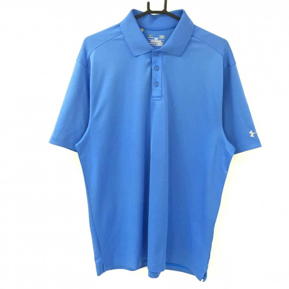 アンダーアーマー 半袖ポロシャツ ブルー シンプル heatgearは メンズ LG/G/G ゴルフウェア UNDER ARMOUR