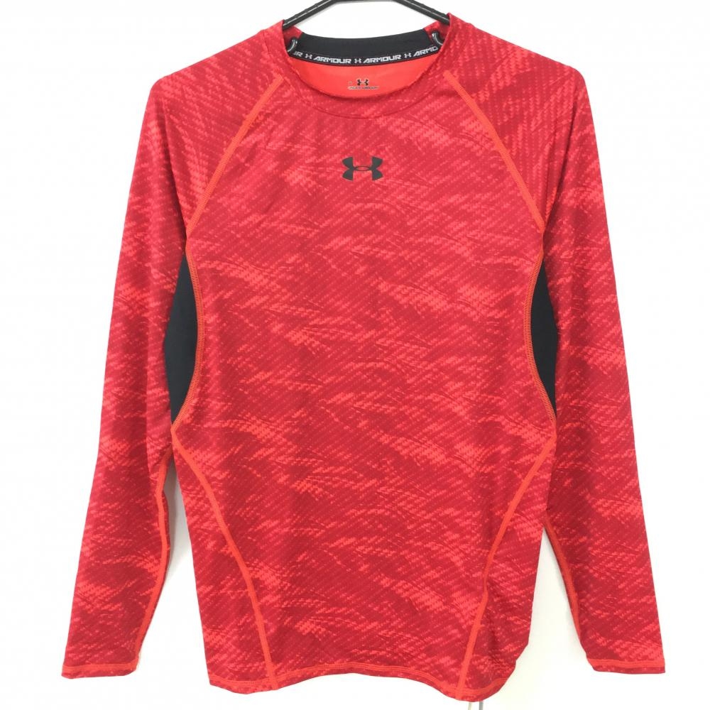 【新品】UNDER ARMOUR アンダーアーマー インナーウェア レッド×黒 ヒートギア コンプレッション UPF30 抗菌防臭 メンズ XL ゴルフウェア
