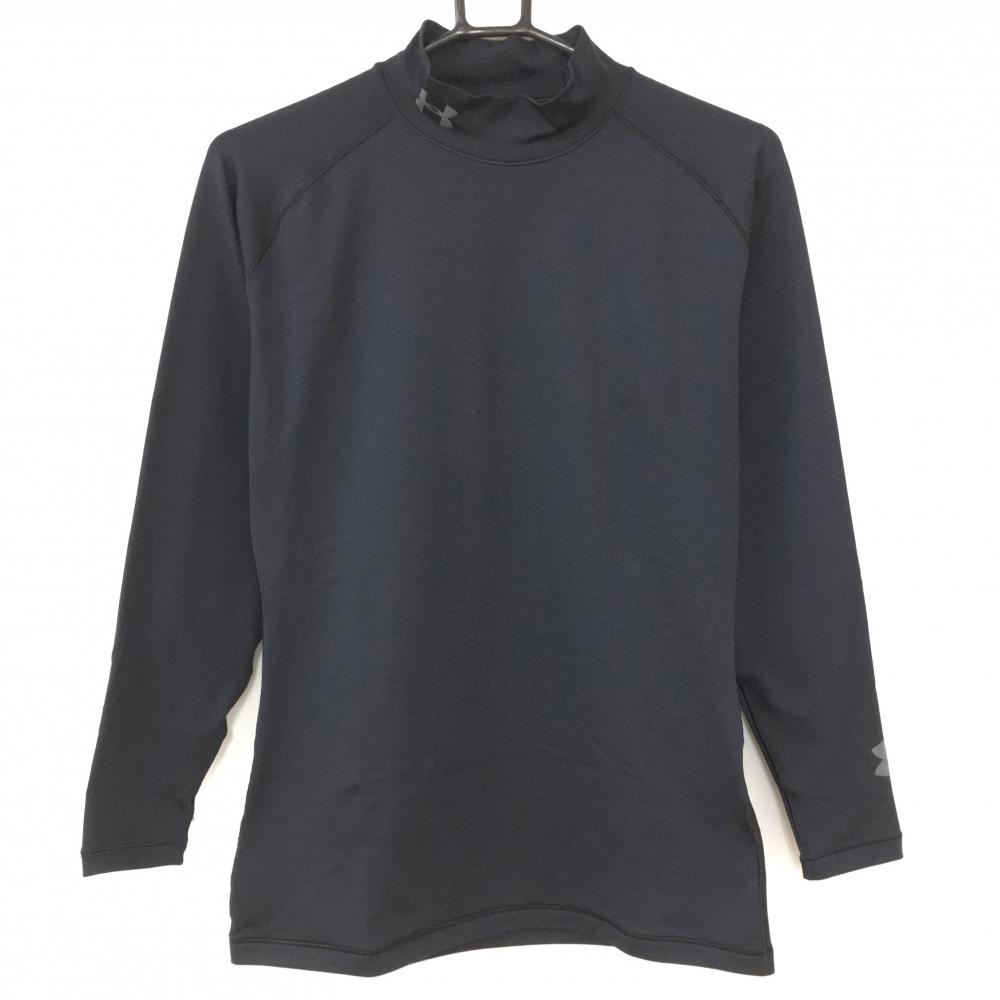 【美品】UNDER ARMOUR アンダーアーマー インナーシャツ 黒 ハイネック コールドギア  メンズ MD/M/M ゴルフウェア
