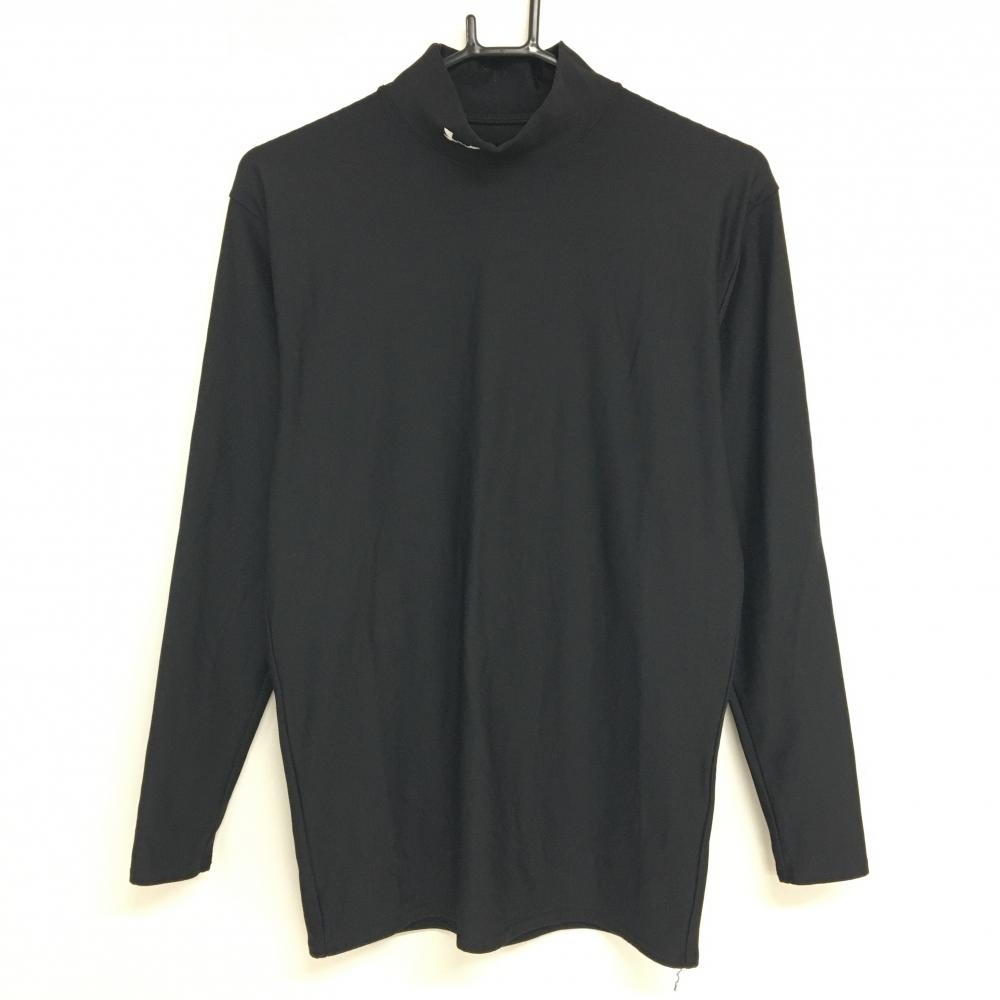 アンダーアーマー 長袖ハイネックシャツ 黒 ロゴ白 ストレッチ メンズ XL ゴルフウェア UNDER ARMOUR