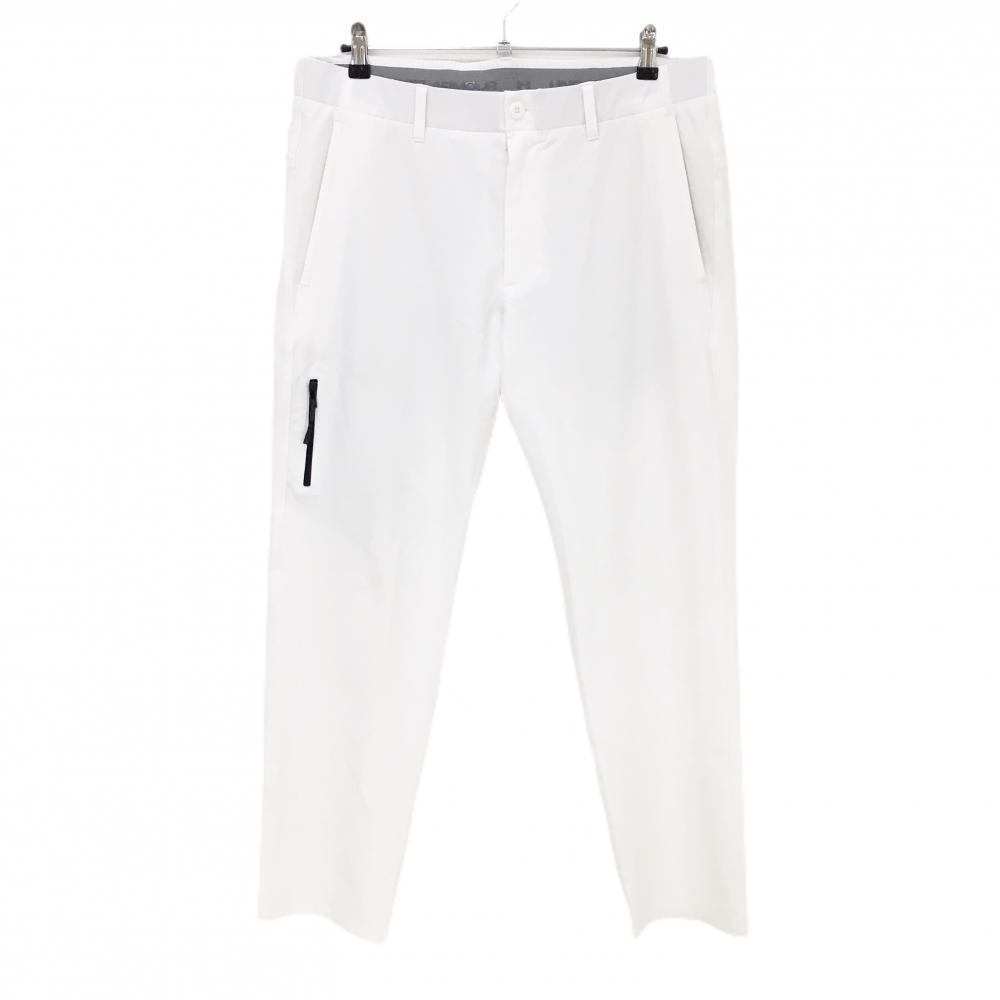 【美品】アンダーアーマー パンツ 白 ストレッチ ロゴ黒  メンズ 2XL/2TG/EEG ゴルフウェア 2024年モデル 大きいサイズ UNDER ARMOUR