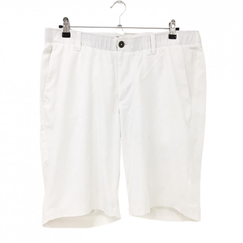 アンダーアーマー ハーフパンツ 白 バックロゴ メンズ 36 ゴルフウェア UNDER ARMOUR