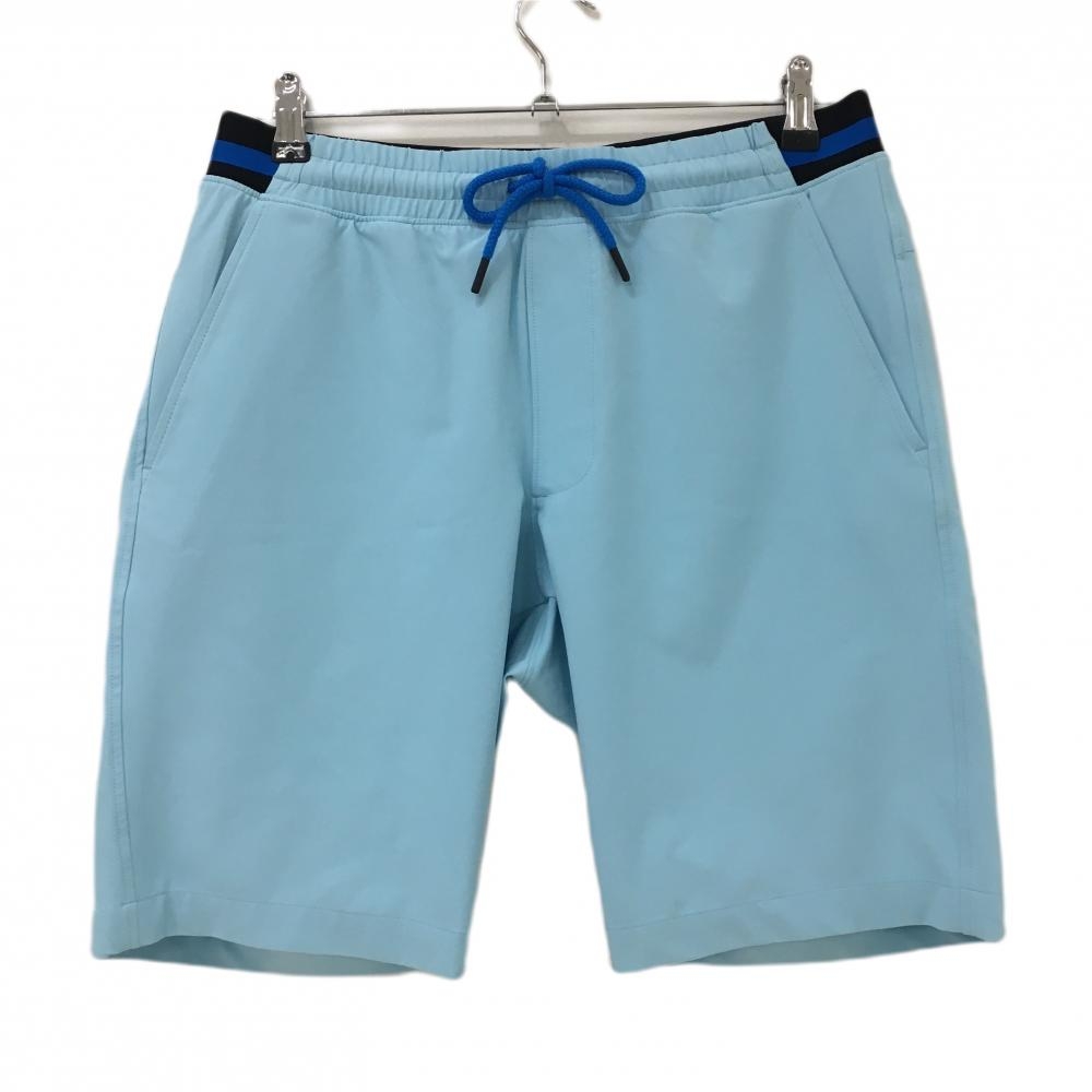 アンダーアーマー ハーフパンツ ライトブルー×黒 ウエストゴム  メンズ XL/TG/EG ゴルフウェア UNDER ARMOUR