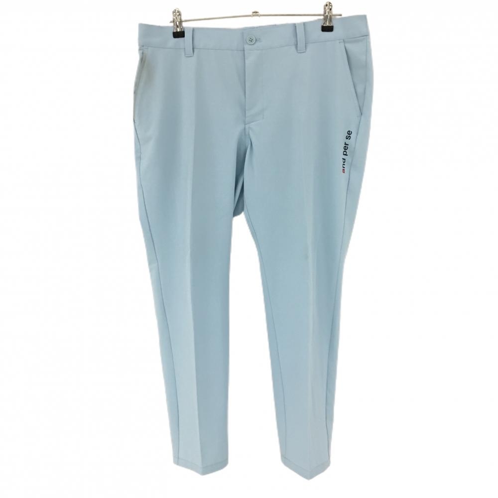 アンパスィ パンツ ライトブルー 後ろウエストゴム メンズ 3L ゴルフウェア 2024年モデル and per se